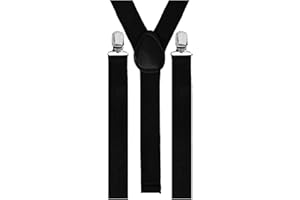 SANWOOD Bretelles de pantalon élastiques 3 clips, unisexe, réglable