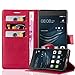 Produktbild Cadorabo Hülle für Huawei P9 LITE - Hülle in Karmin ROT – Handyhülle mit Kartenfach und Standfunktion - Case Cover Schutzhülle Etui Tasche Book Klapp Style