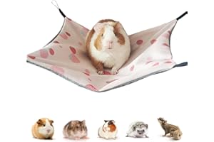 Wekuw Maison Cochon d'Inde, 34x34cm Coussin de Refroidissement pour Lapin Couche Chinchilla Furet Hamac pour Cage de Petit Animal de Compagnie, pour Chinchilla, Hérisson, Cobayes (Vert) (Rose B)
