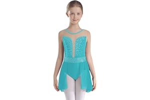 YOOJIA Vestido De Danza Lírica para Niñas Maillot Gimnasia Rítmica Leotardo con Falda Tul Ropa De Baile Traje De Competencia De La Actuación
