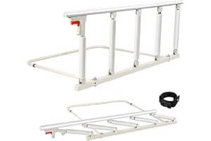 Brolteja Barandilla Plegable de Seguridad,Barandilla de Cama,Rieles de Cama Plegable para Personas Mayores,Barandilla de Cama para Adultos Mayores Barandillas de protección para niños, 5 pilares