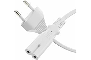 sonero Kabel zasilający, kabel sieciowy 2-biegunowy, 5,0 m, wtyczka euro typu C, wtyczka sieciowa do gniazda IEC C7 Euro 8, wtyczka sieciowa, kabel zasilający do telewizora, PS5, PS4, PS3, urządzeń