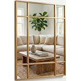 Marctani Wall Window Mirror 90 x 60 cm &ndash; Decorative Industrial Mirror with Metal Frame &ndash; Rectangular Design Window Effect for