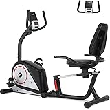 ISE Cyclette Orizzontale Magnetico 2 in 1, Cyclette Reclinata con Freno Magnetico, 8 Livelli di Resistenza＆ Display LCD, Sens