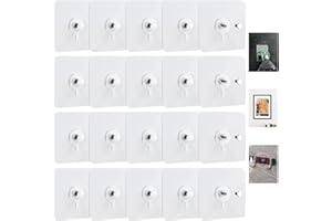 YUECHENGGUI 20 Stück Bilderhaken Selbstklebend Transparent Klebehaken Bilder-Haken Ohne Bohren Wandhaken Wasserdicht Bildaufhänger Selbstklebende Aufhängen Fenster für Bilder Poster Fotos Dekorative Gemälde