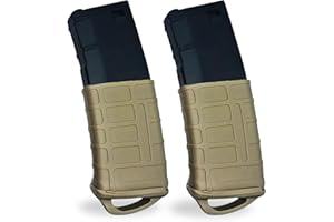 Sibo - Fondina in Gomma (Pack da 2) per Caricatore Softair AR/M4/M16 (STANAG/PMAG) – Silicone antiscivolo, estrazione rapida, compatibili Mid/Hi/Low/Real‑Cap - Accessorio Softair - Grip Tattico (Tan)