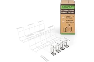 SCANDINAVIAN HUB Scanfield Set of 2 Cable Tidy Under Desk Cable Management, Under Desk Cable Management Tray, Maximises Airflow, Spacious Cable Tray Wire Organiser, Screwfree Installation, Modular Cable Rack Storage