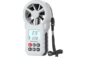 LEERCHUNAG Drahtloser Bluetooth-Anemometer, LEERCHUANG Tragbarer Windgeschwindigkeitsmesser für Luftströmungsgeschwindigkeit Windtemperatur mit USB, CFM-Messgerät