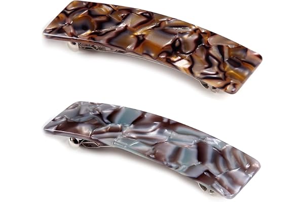 Lot de 2 barrettes à cheveux pour femme - Grande pince à cheveux automatique - Pour cheveux épais et fins