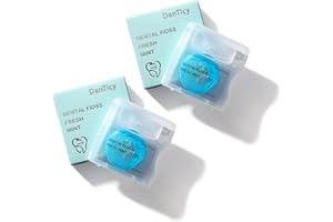 DANTICY Coconut-Oil Infused Woven Dental Floss,Deep Clean Natural Vegetable Waxed Floss,Extra Wide Cleaning and Slides Smoothly & Easily,PFAS Free | Mint Flavored(33 Yds x 2 Unit)