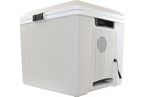 Koolatron Electric Cool Box 27.5L Thermoelectric Camping Cooler with Carry Handle 12V In-Car Socket Portable Hot Cold Summer Car Mini Fridge Refrigerator Travel Picnics Fishing Home Campervan Grey