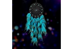 NUTS OT NUTS Traumfänger Mädchen Handgefertigt Dreamcatcher mit Federn Bohemian Dekoration für Schlafzimmer Kinder Jungen Mädchen Zimmer Wandbehang Ornament Party Dekoration Kreatives Geschenk (Blau)