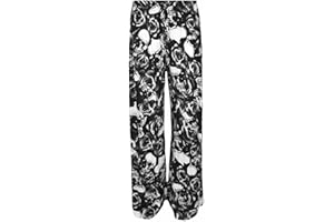 STAR FASHION GLOBAL LTD Womens Printed Elasticated Plazzo Waist Wide Leg Flared Trouser Summer Pant