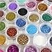 46x Colour Set of Nail Art Glitter Decoration Beautiful Colourful Sparkling Dust Powder by Kurtzy TM