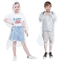 Poncho Pluie Enfant Unisexe - Imperméable, Léger, Avec Capuche Ajustable - Pour L'école, La Randonnée, L'équitation