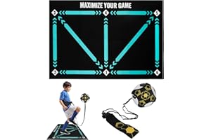 BOSTAR Tapis d'Entraînement de Football Antidérapant Silencieux avec Ceinture Réglable pour Débutants Juniors Joueurs de Football 90 x 60 cm