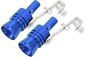 X AUTOHAUX 2pcs XL Size Universal Car Turbo Sound Exhaust Muffler Blue