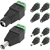 VCE 5 Pairs DC 5.5mm 2.1mm DC Male DC Female Connector DC Power Supply Plug Adapter Power Adapter for CCTV Camera, LED Strip 