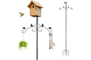 Urban Deco Bird Feeders Hanging Station Bird Feeder Pole Kit, 231 CM Bird House Pole for Outdoors Heavy Duty 5 Base Prongs Adjustable Birds Feeder Stand for House(Bird Box not Include)