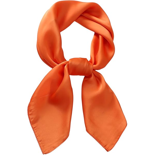 Sciarpa Quadrata In Raso 70x70 Cm Donna – Bandana Satinata Unita Stile Vintage (Rossa)