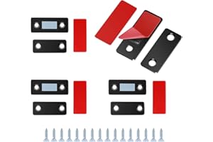 GENERIC 4 sztuki bardzo cienkich magnesów na drzwi, ze stali nierdzewnej, samoprzylepne, do drzwi przesuwnych, kuchni, okien, szafek (czarne)