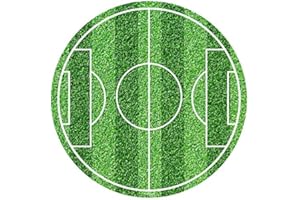 Dekora - Décoration de gâteau ronde comestible en sucre Terrain de football 20 cm, pour Anniversaire