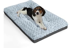 ALANMOND Hundebett Grosse Hunde, Hundekissen flauschig Hundematte mittelgroße Hunde, Waschbar Hundekorb wasserdicht rutschfeste, atmungsaktiv, Haustierbett Hundematratze Grau 107x71 cm