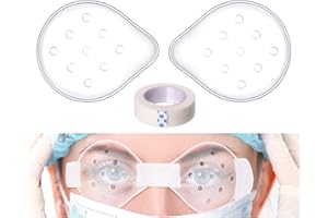 AZWOOD Lot de 2 patchs de protection des yeux ventilés pour la chirurgie oculaire Couverture respirante après la chirurgie Protection des yeux avec 1 rouleau de ruban adhésif microporeux Transparent