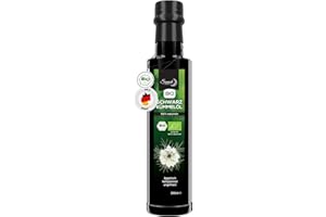 ‎SUNNAH SHOP Sunnah Shop® Bio Schwarzkümmelöl ungefiltert kaltgepresst 250ml - Black Seed Oil Organic aus ägyptischen Nigella Sativa - 100% rein Schwarzkümmelöl Bio Kaltgepresst - lichtgeschützt in Glasflasche
