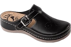 LEDI 402 Anatomic Skórzany Chodaki Mule Kapcie Pantofle, Damskie