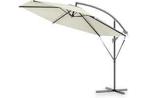 Kingsleeve® Parasol de jardin extérieur en aluminium Parasol déporté inclinable Ø300cm ou Ø330cm avec manivelle Protection UV