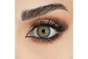 Venus® Grüne Kontaktlinsen Ohne Stärke - 0.00 Dioptrien - Weiche Jahreslinsen Green Contact Lenses für Damen & Brillenträger - 1 Paar (2 Stück) - Olivine Green