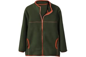 JFAN Giacca Invernale Bambini con Doppio in Pile Polare Giacca Ragazzi Felpa con Zip Caldo e ispessito Giubbotto Bambino Invernale 8-12