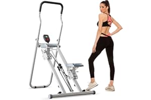 URCHEERS Escalador vertical, escalador plegable, escalera ajustable en altura de 3 niveles con pantalla LCD, capacidad de carga de 136 kg, máquina de entrenamiento escaladora con pedales antideslizantes