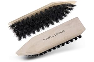 COSMETIC LEATHER PRODOTTI PROFESSIONALI PER LA CURA DELLA PELLE Cepillo de Crin semirrígida para la Limpieza en seco de Zapatos de Gamuza, Nobuk, Lona y Piel Lisa