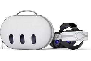 Aubika Sangle de tête et sac de transport pour Mate Quest 3, jeu d'accessoires Oculus, batterie intégrée de 8000 mAh, grand confort et portabilité, Sangle de tête + étui, L, mallette
