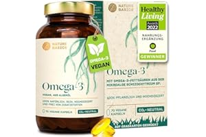 ‎NATURE BASICS Nature Basics® Veganes Omega 3 aus Algenöl | 70 hochdosierte Kapseln für 2 Monate | Eine Kapsel täglich | laborgeprüft auf Reinheit