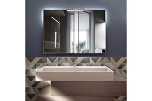 STYLE GLASS Styleglass specchio retroilluminato bagno PERLA 100x70 cm - Specchio da parete con luci LED - Specchio bagno led con kit di fissaggio - Specchio da parete moderno