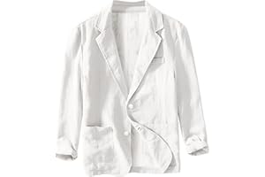 liaddkv Veste légère en lin pour homme - Pour l'été - Pour les loisirs - Deux boutons - Veste de sport légère - Pour homme - Veste de sport - Veste de loisirs - Veste de costume à un bouton