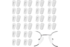 20 paires coussinets nasaux pour lunettes, coussinets nasaux en silicone de remplacement pour lunettes, coussinets nasaux antidérapants pour lunettes de soleil (blanc)