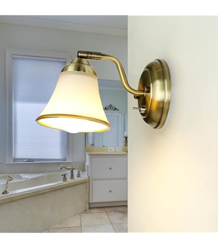 PAPUQ Applique LED da parete per illuminare quadri, specchi, ecc, LED 6W tradizionale ed elegante, tono di luce calda 3000K, oro brillante, articolato e orientabile. 40 cm