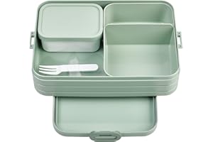 ‎MEPAL Mepal - Bento Lunchbox Take A Break Large - Brotdose mit Bento-Box - Meal Prep Box für Sandwiches, Kleine Snacks & Reste - Snack & Mittagessen - Essensbox mit Fächern - 1500 ml - Nordic Sage