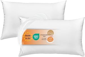 sleepling 197136 Set med 2 fjäderkuddar | 100% bomull | Soffaputtar