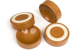 Slipstick CB600 Floor Protector Castor Cups with Non Slip Rubber Grips (Set of 4) 45 mm Round Caster Cups for Furniture Wheels - Caramel