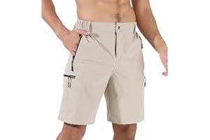 Suwangi Męskie szorty turystyczne cargo outdoorowe lekkie szybkoschnące szorty golf spacery wspinaczka wędkarstwo krótkie z kieszeniami na zamek błyskawiczny