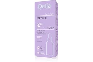 Delia Cosmetics - Siero Antirughe - Peptidi - Pelli Mature - Riduce le Rughe. Uniforma il Colorito della Pelle - Ritarda il Processo di Invecchiamento - Pelle Liscia e Soda - Vegano - 30ml