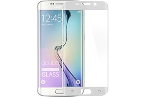 ‎DOUPI doupi FullCover Panzerfolie für Samsung Galaxy S6 Edge Plus, Preimium 9H Hartglas HD Displayschutz Anti Kratzer Glas Schutzfolie, weiß