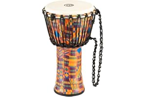 Meinl Percussion Rope Travel Djembe - Small Handdrum - With Goat Head - Diameter 8 Inches - Plastic, Multicoloured (PADJ2-S-G)