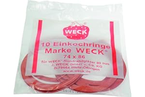 Weck 10074 - Guarnizioni per i vasetti con il diametro di 80 mm - Confezione da 10 pezzi