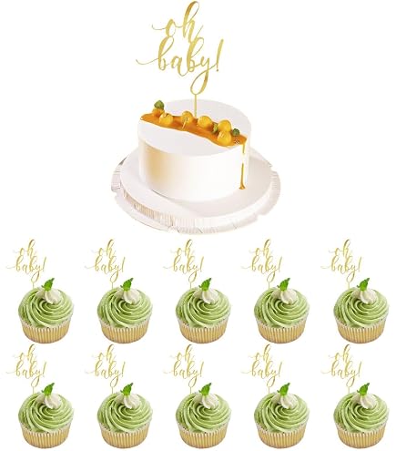 6 Stück „Oh Baby“-Kucheneinsätze Aus Acryl, Gold – Für Geburtstage, Hochzeiten, Feiern, Wiederverwendbar